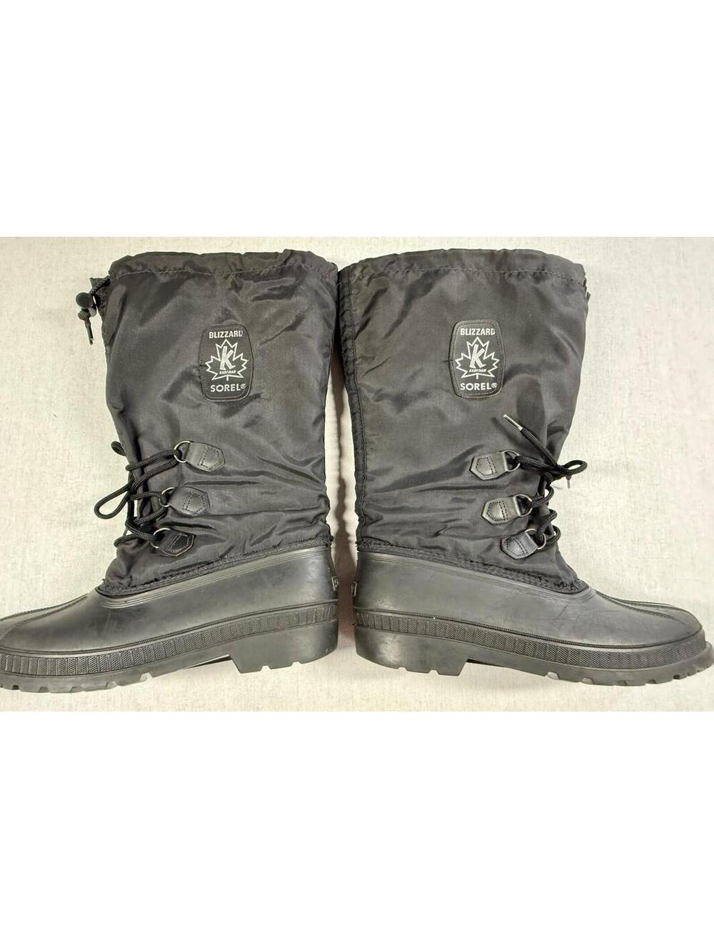 Vintage SOREL Blizzard Insulated Snow‎ Boots Men Sz 10 Black Canada Warm